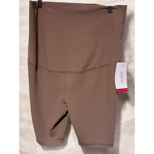Ingrid & Isabel Maternity High Rise Over Belly Active Bike Shorts Taupe Size XL